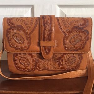 🦋 Vintage Style Flores Bags Hand Tooled Purse